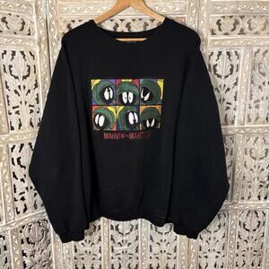 Vintage Looney Tunes Warner Bros Embroidered Crew Neck Marvin the Martian XXL